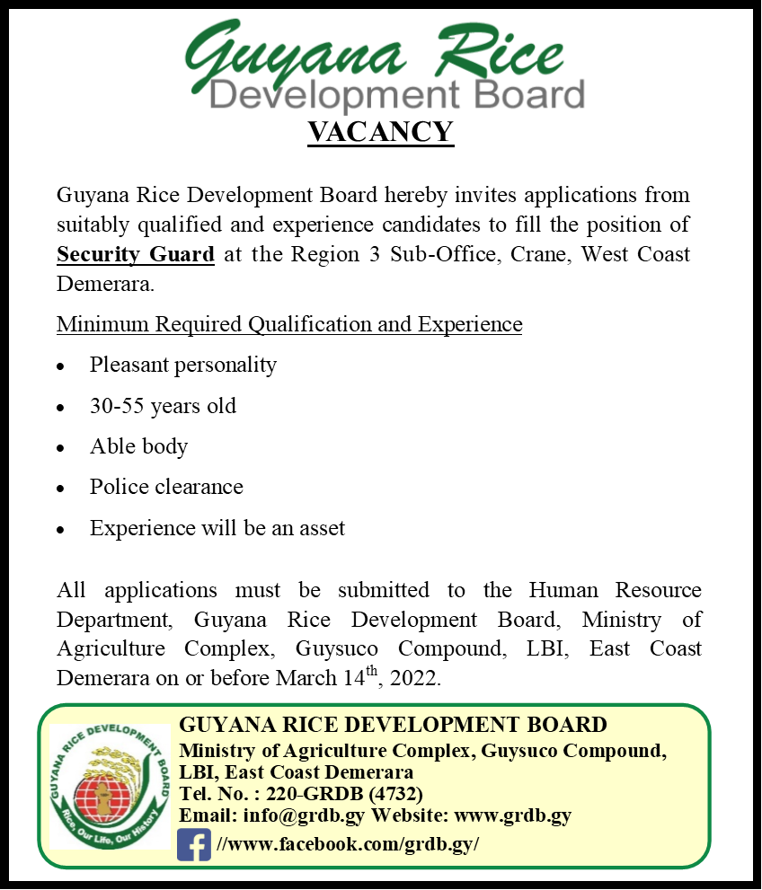 vacancy-for-security-guard-region-3-guyana-rice-development-board